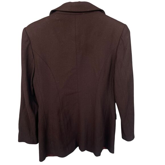 Thomo Wool Blazer Womens Size 36 Brown Lined Office Career Button Front Preppy - Picture 2 of 10